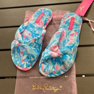 Lilly Pulitzer BNWT Velour Terry Slippers size 7/8